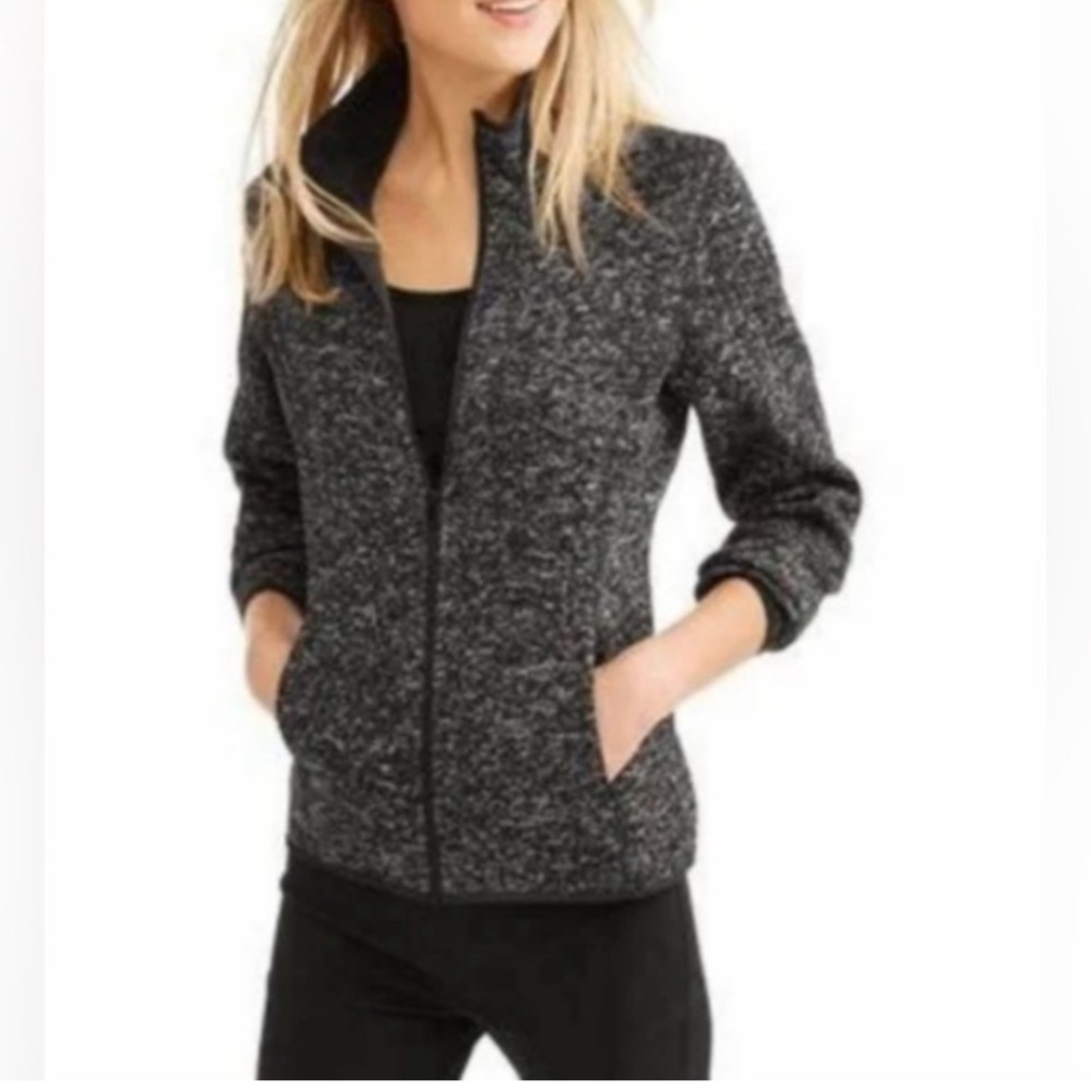 SwissTech Black/Gray Full-zip Fleece Jacket EUC